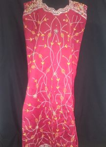 Kids Costumes to Hire - Indian - Maroon dress with flower pattern detail